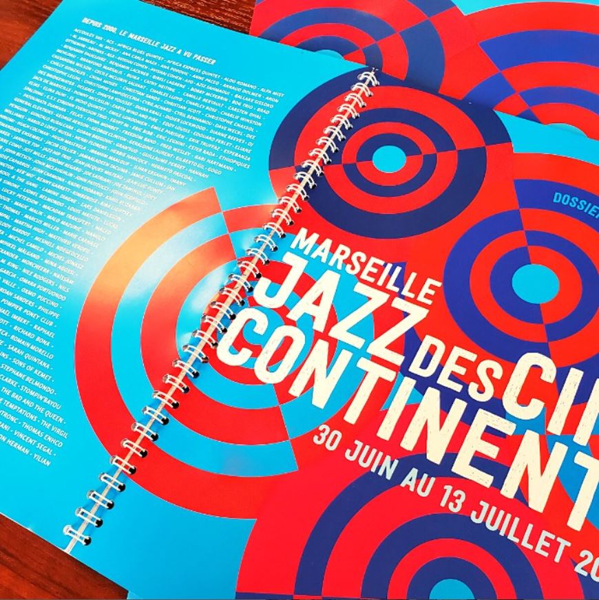Impression brochure programme Festival Jazz des 5 continents Marseille